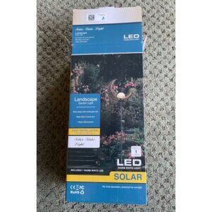 New Moon Solar Garden Lights Outdoor Stakes Waterproof Crackle Glass Metal Decor